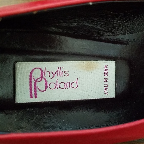 Phyllis Poland Red Heel & Blk Flower - Picture 3 of 8
